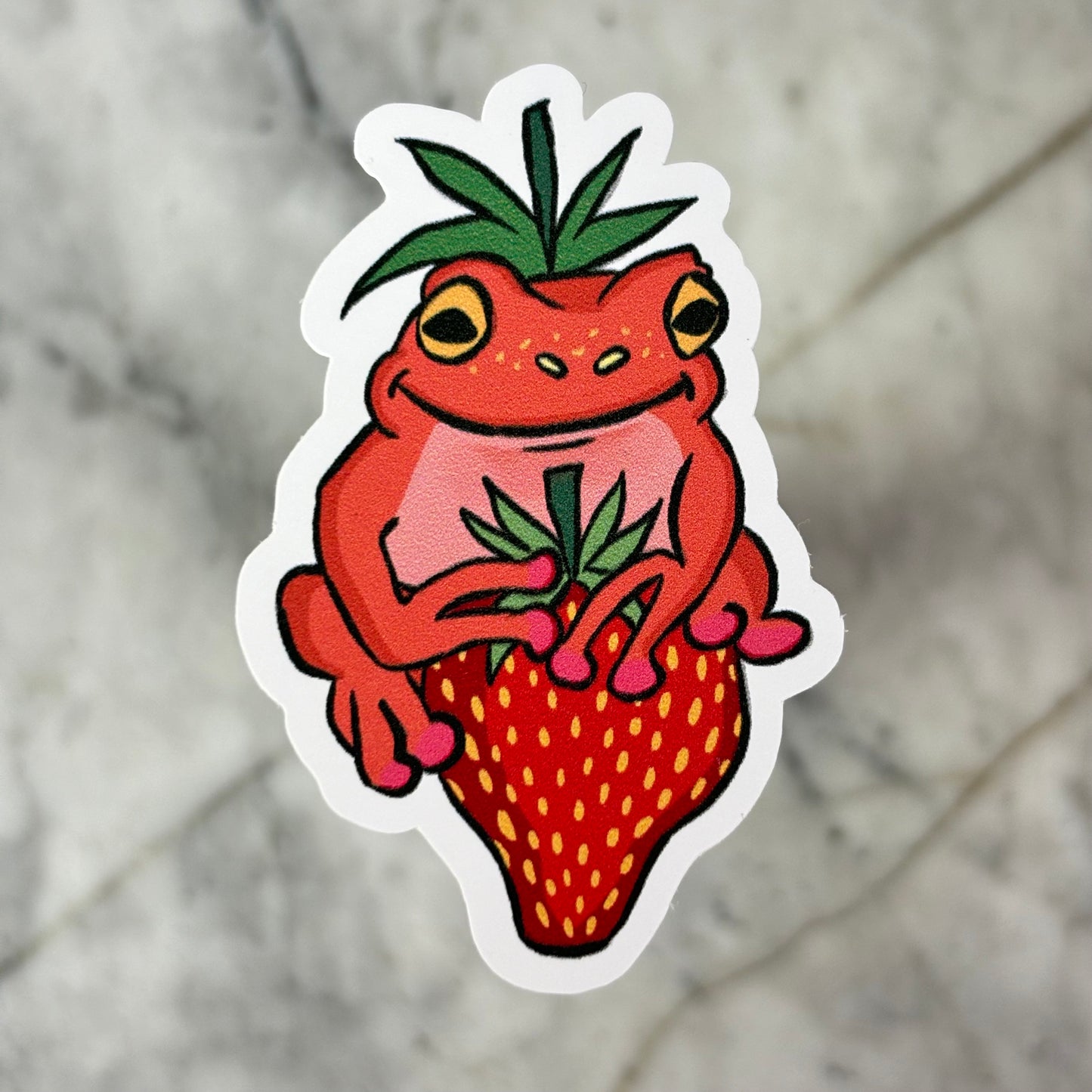 Strawb the Frog Vinyl Sticker