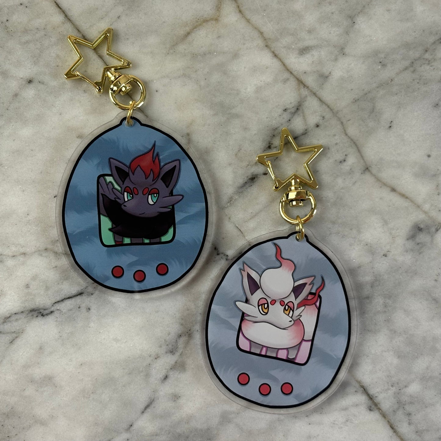 Spooky Foxes Acrylic Charm