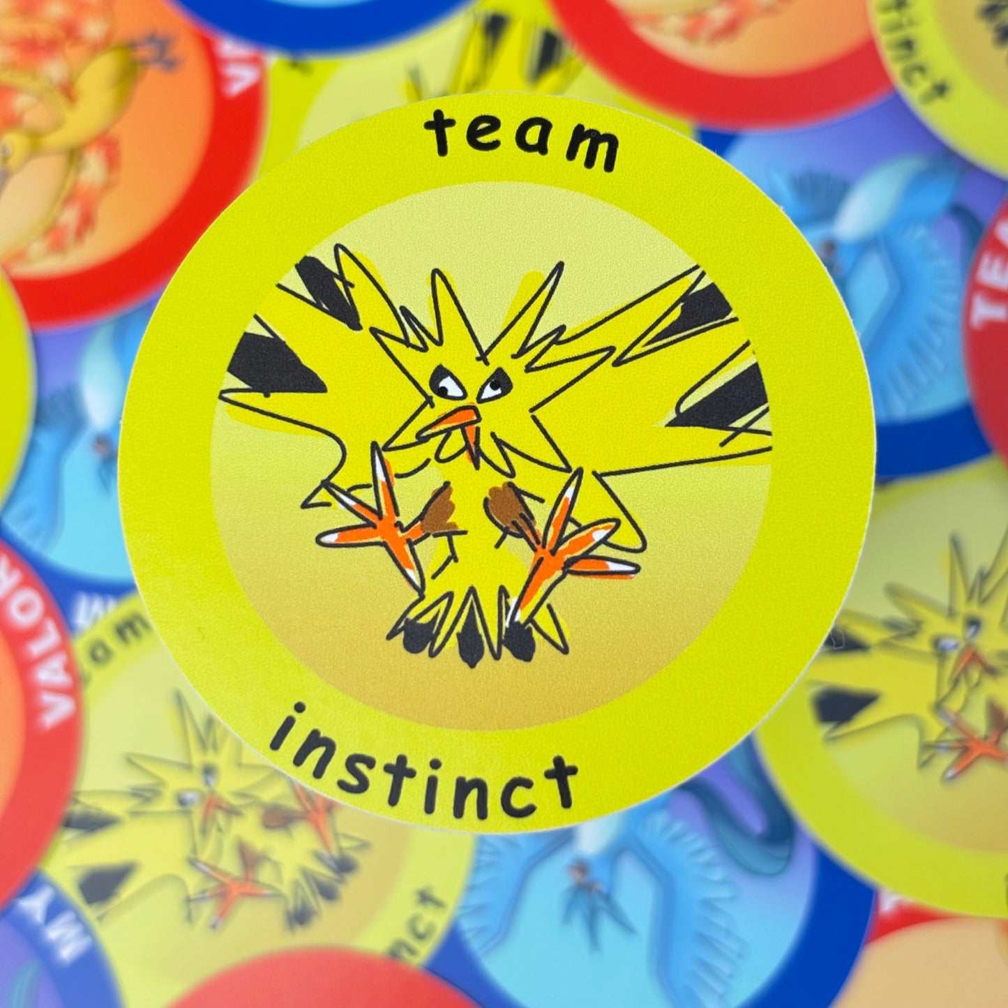 Go Team Round Vinyl Sticker