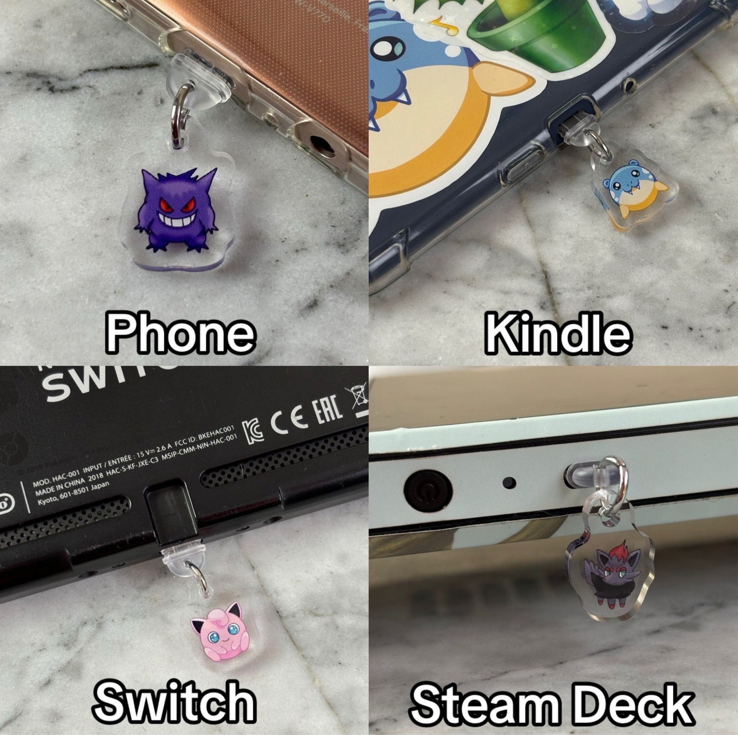 Pink Blob Acrylic Phone Charms
