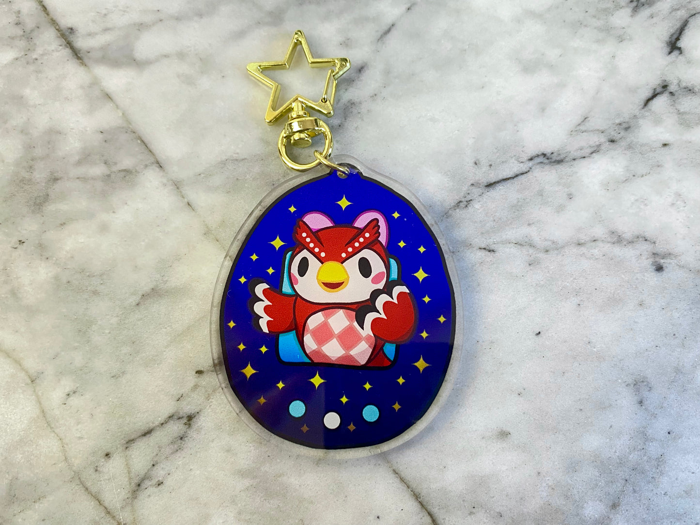 Owls Double-Sided Acrylic Charm Keychain