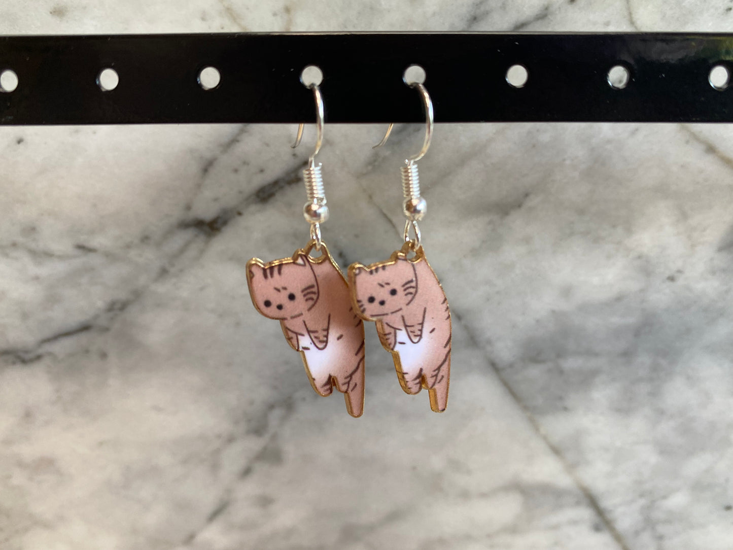 Dangling Cat Scruff Drop Earrings