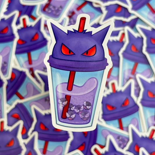 Ghost Bubble Tea Matte Vinyl Sticker