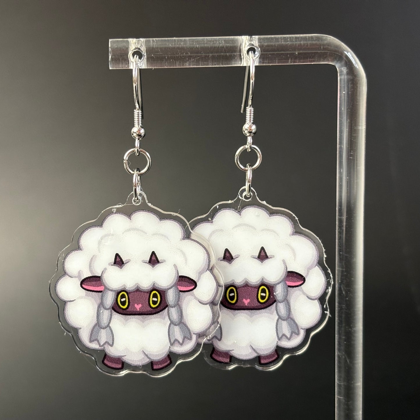 Round Sheep Drop Earrings