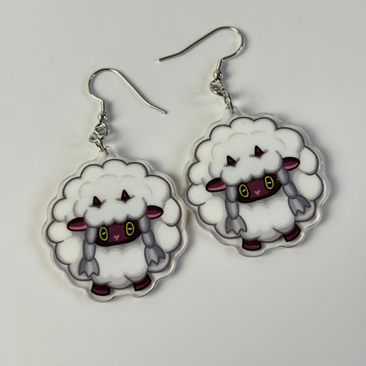 Round Sheep Drop Earrings