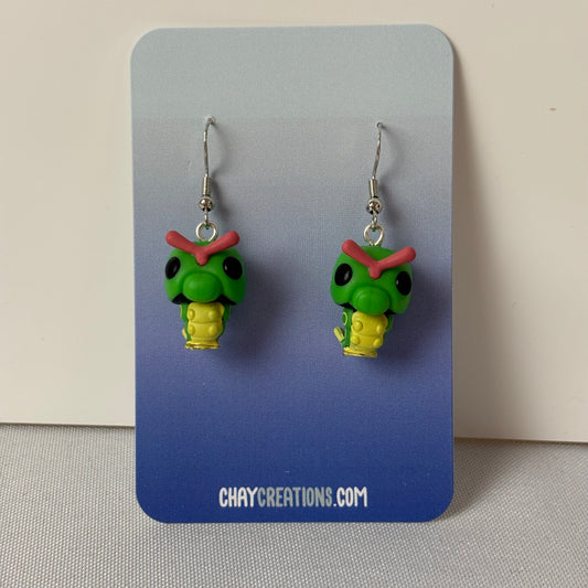 Green Caterpillar Funko Pop Earrings