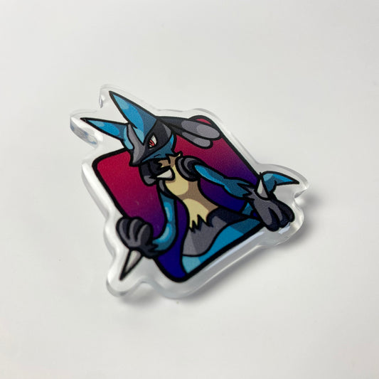 Fighting Dog Acrylic Pin