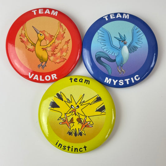 Go Team Pin Button Badges