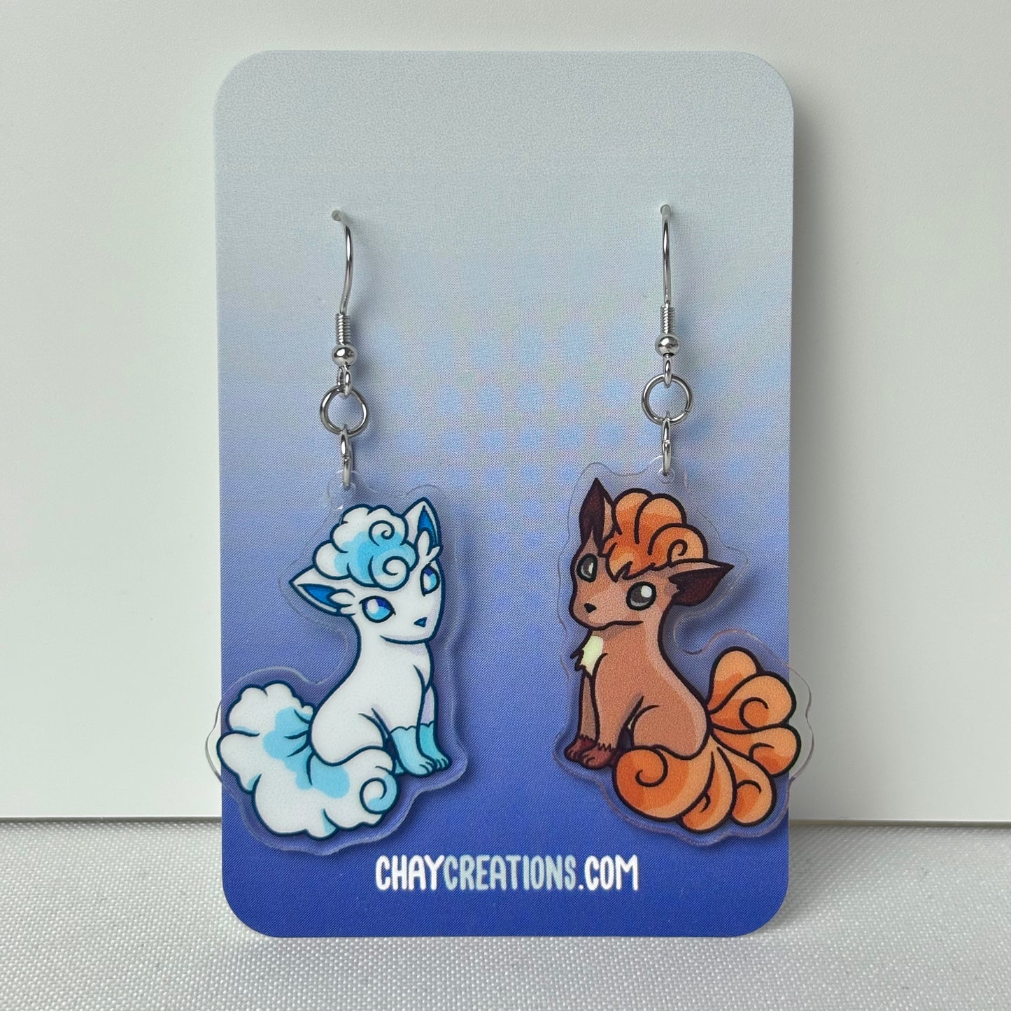 Fire and Ice Fox Earrings