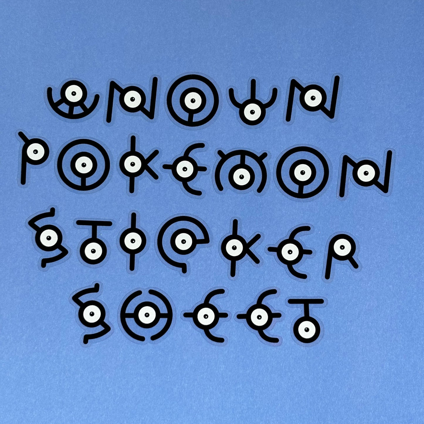 Alphabet Unown Sticker Sheet