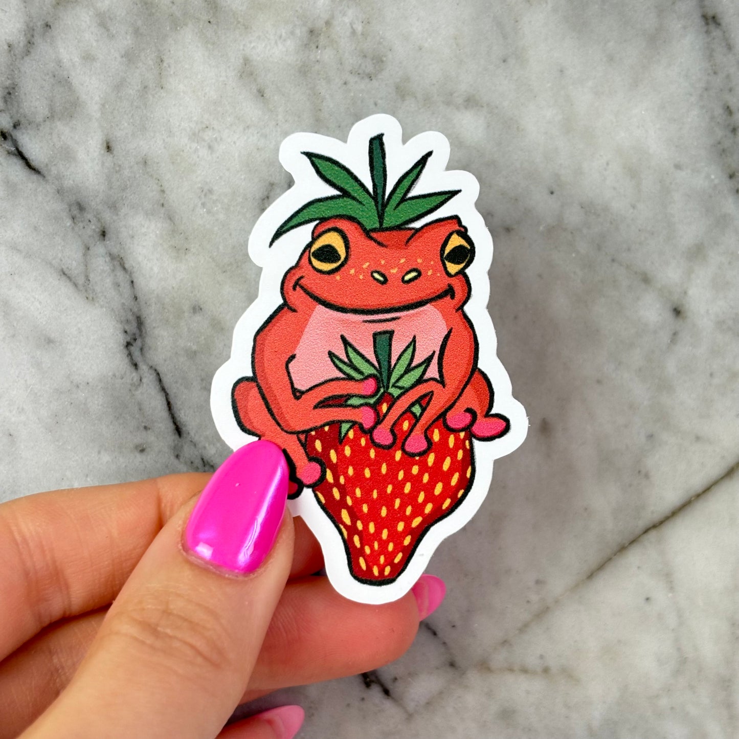 Strawb the Frog Vinyl Sticker