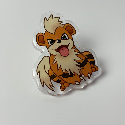 Fire Dog Acrylic Pin