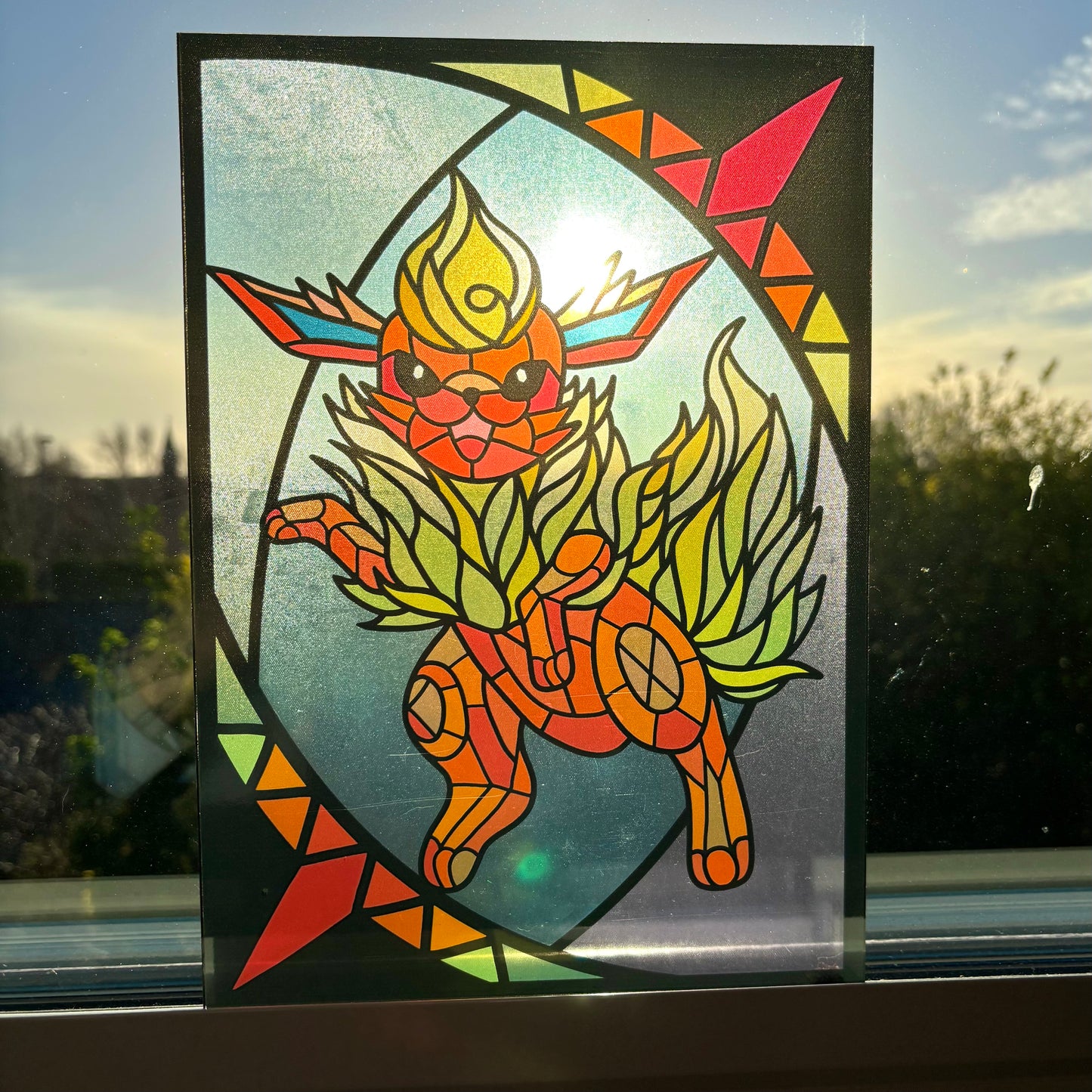 Fire Evolution Stained Glass Effect Window Film