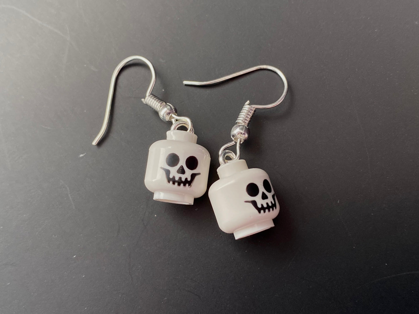 Skeleton Skull Head Drop Earrings