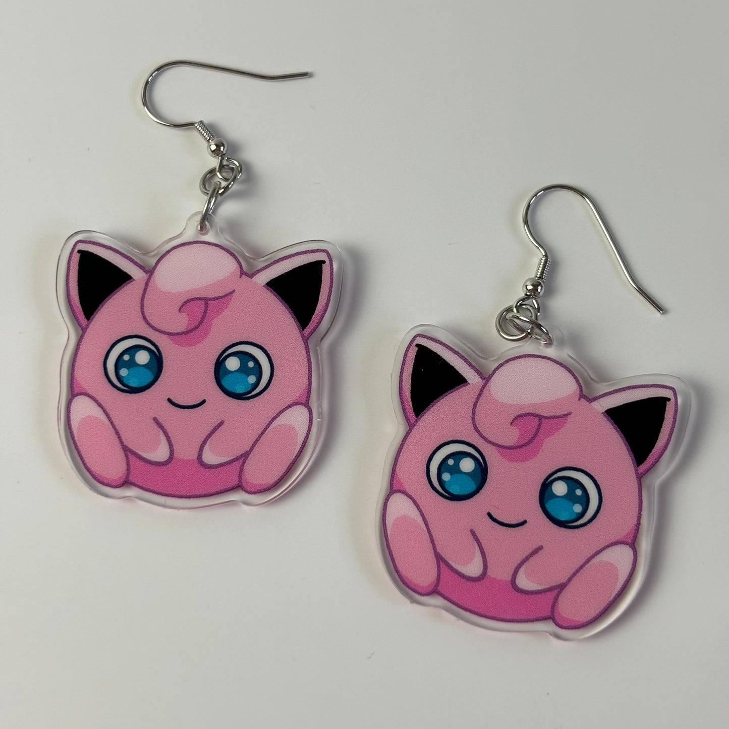 Pink Puff Drop Earrings