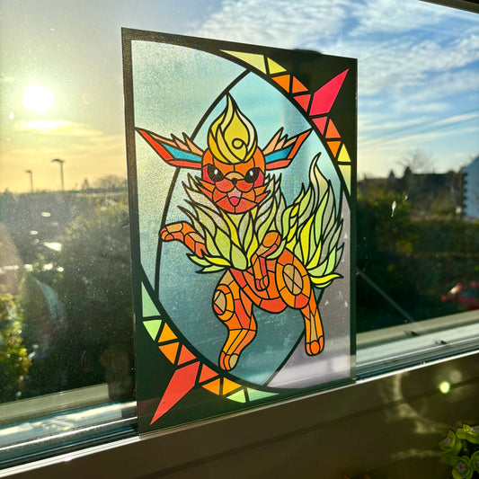 Fire Evolution Stained Glass Effect Window Film