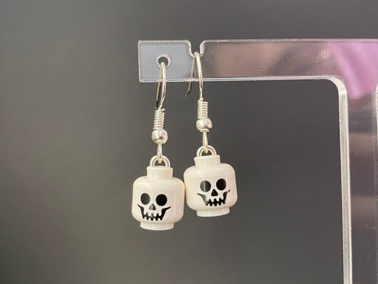 Skeleton Skull Head Drop Earrings