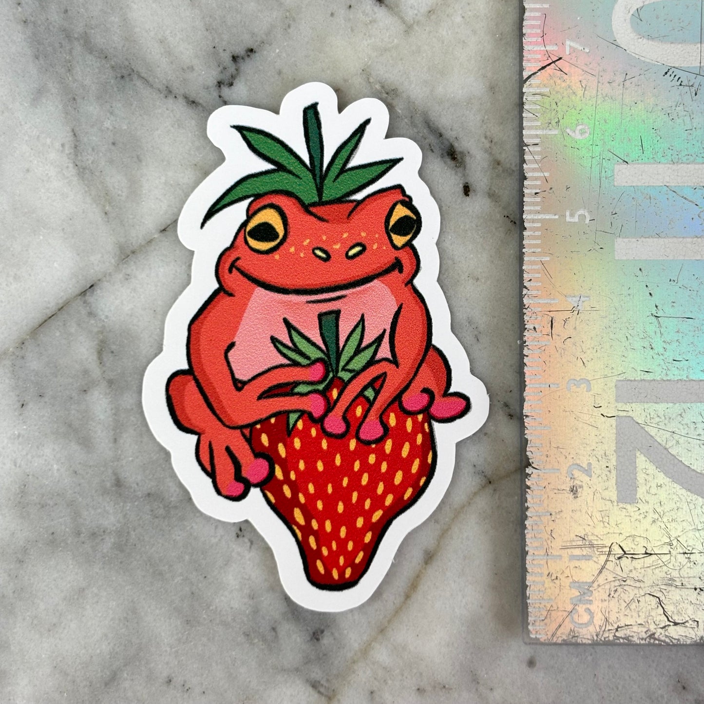 Strawb the Frog Vinyl Sticker