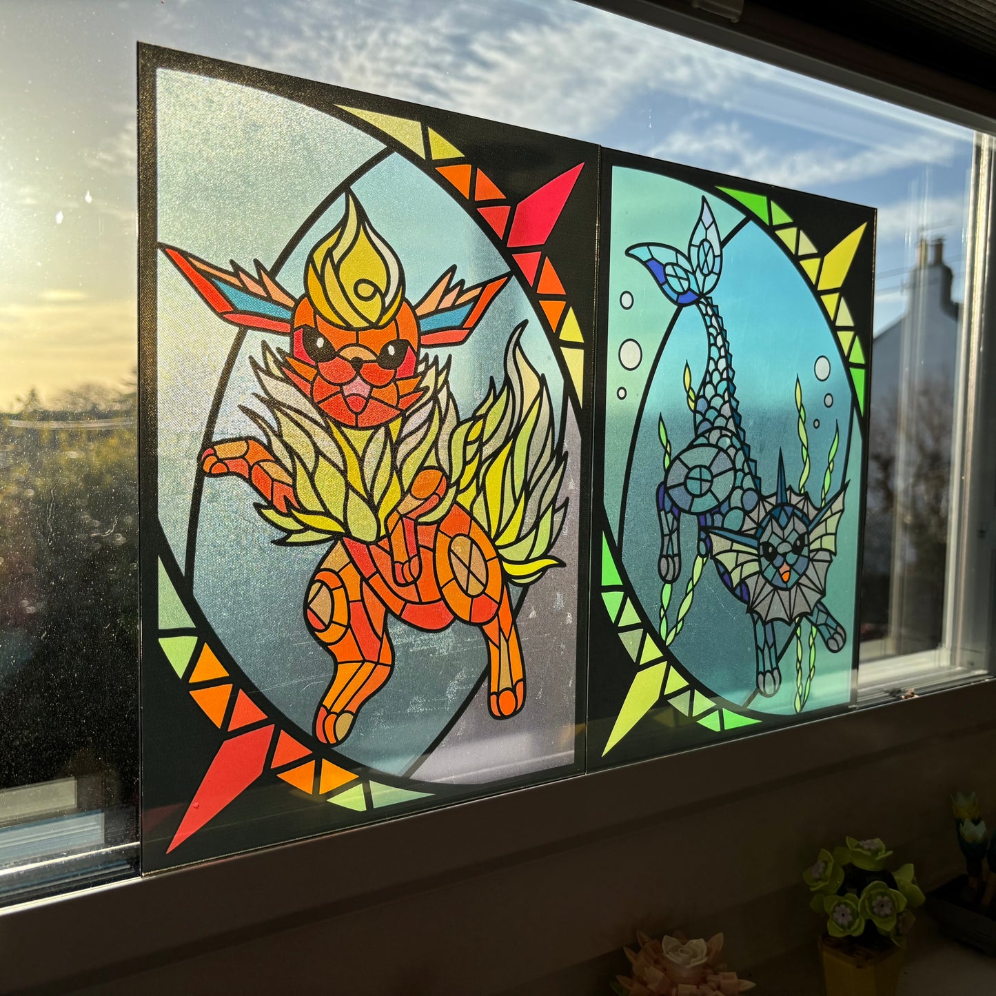 Fire Evolution Stained Glass Effect Window Film