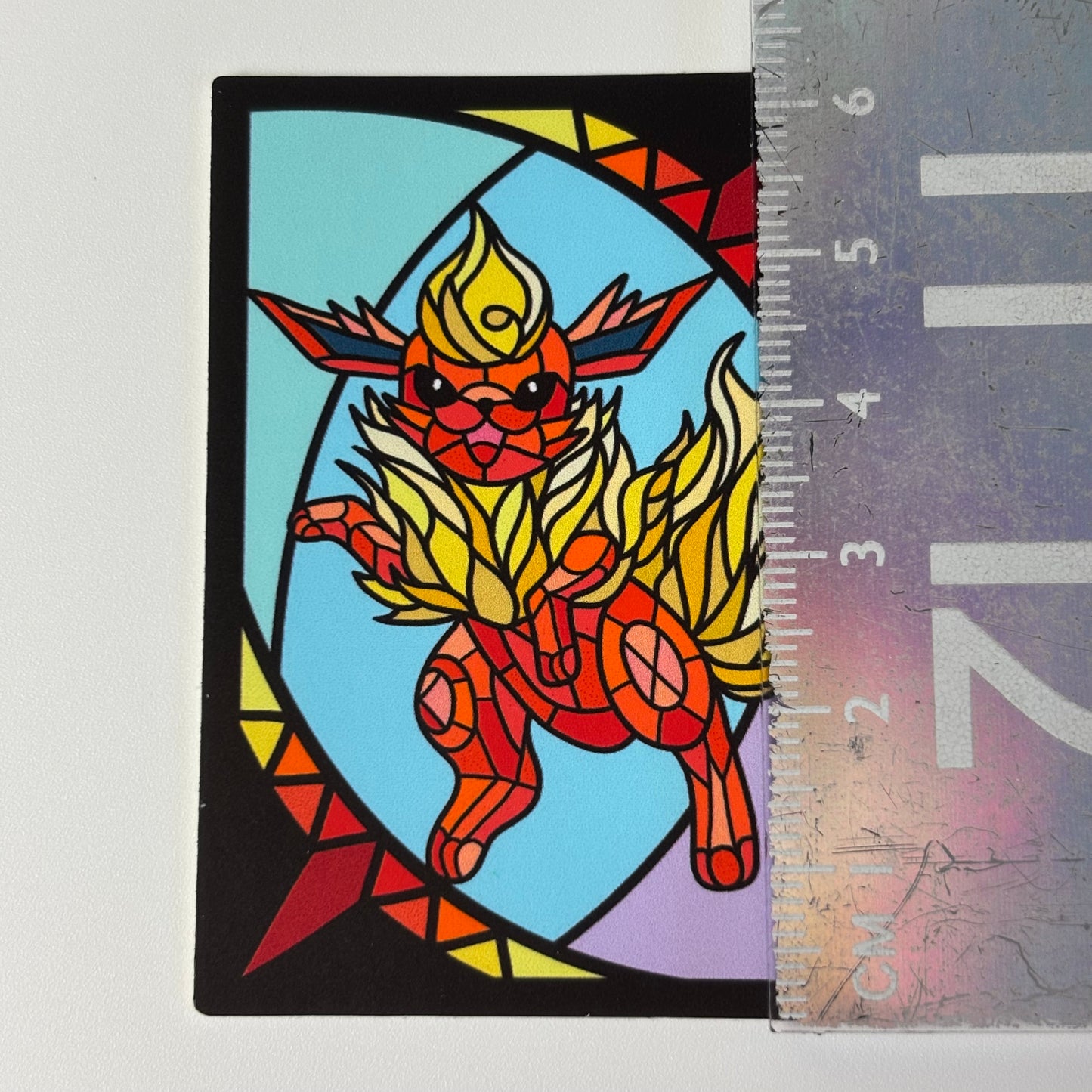 Fire Evolution Stained Glass Vinyl Sticker