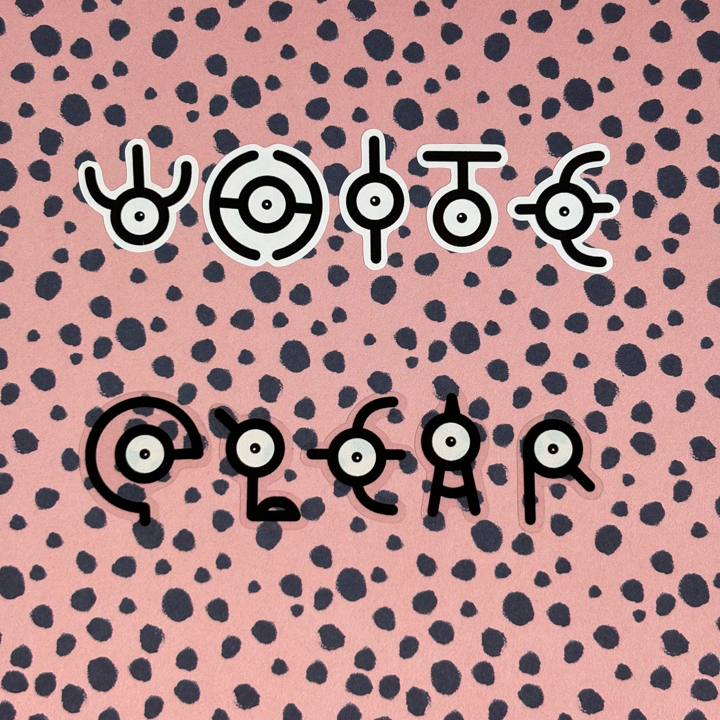 Alphabet Unown Sticker Sheet