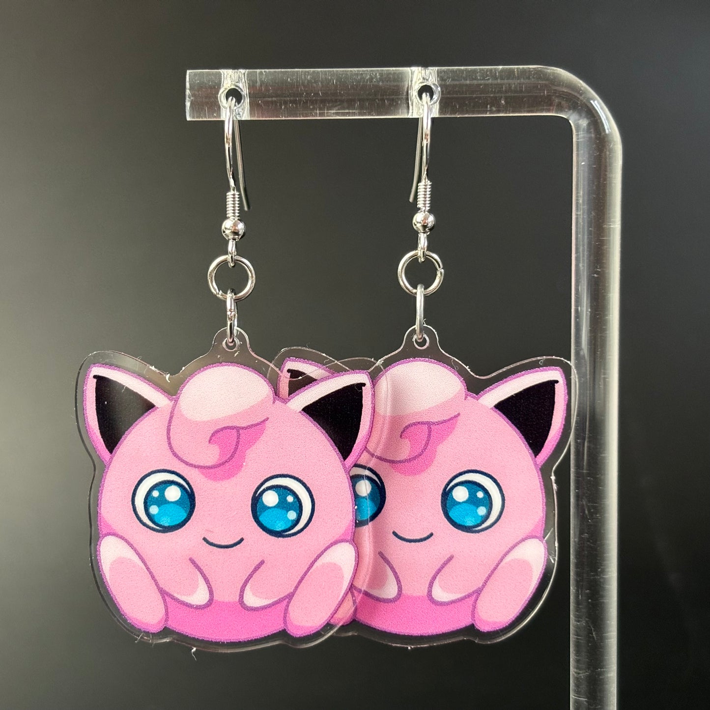 Pink Puff Drop Earrings