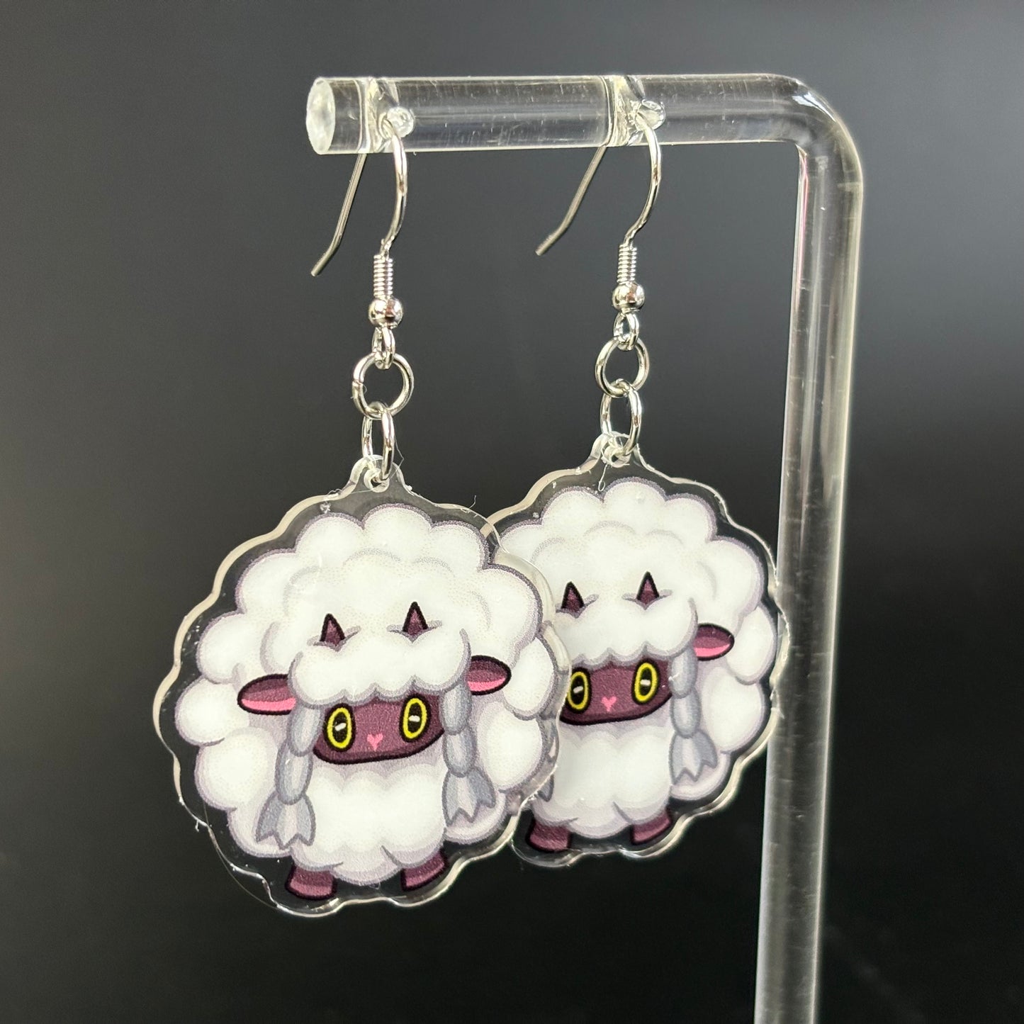 Round Sheep Drop Earrings