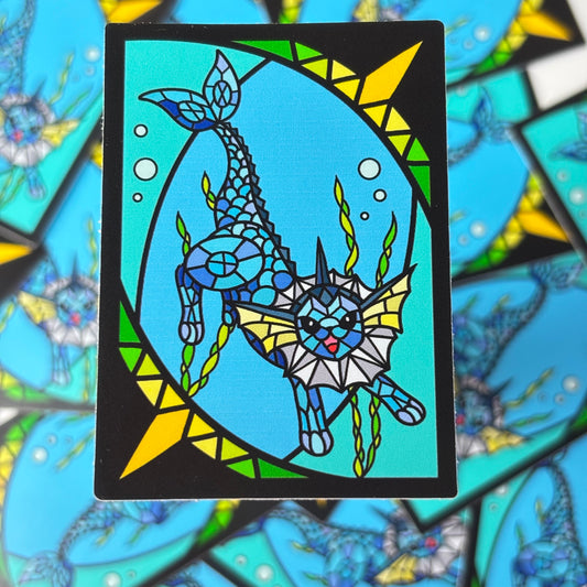 Water Evolution Stained Glass Vinyl Sticker