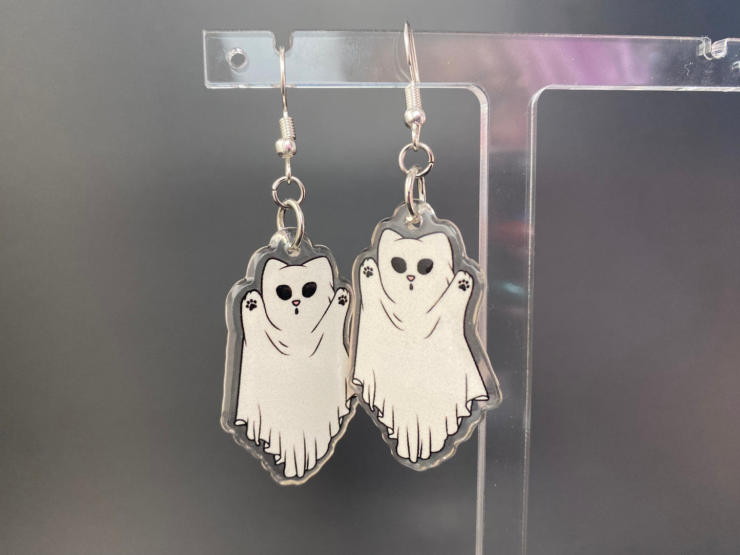 Cat Ghost Drop Earrings