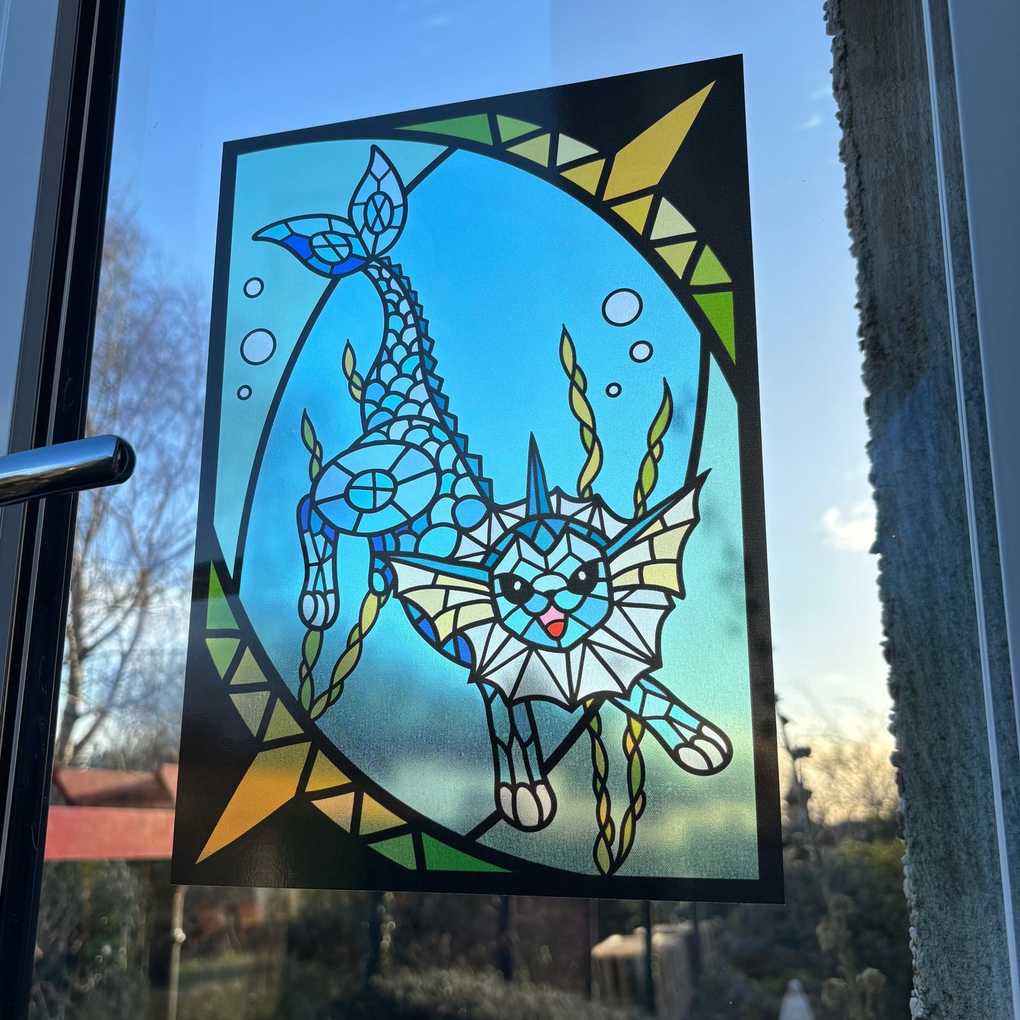 Water Evolution Stained Glass Effect Window Film