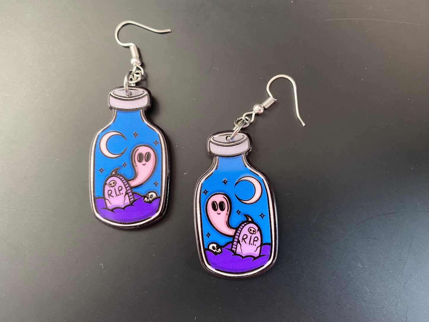 Ghost Bottle Drop Earrings