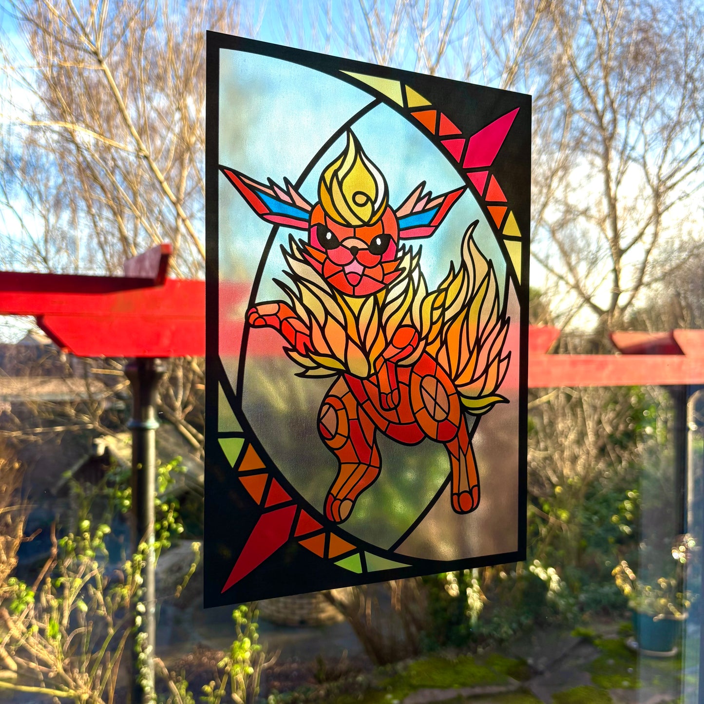 Fire Evolution Stained Glass Effect Window Film