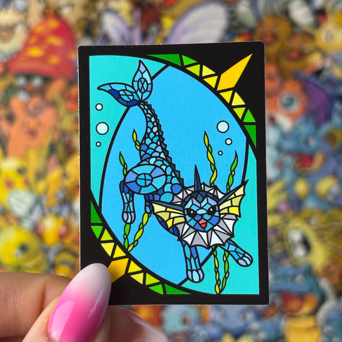 Water Evolution Stained Glass Vinyl Sticker