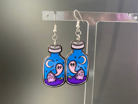 Ghost Bottle Drop Earrings