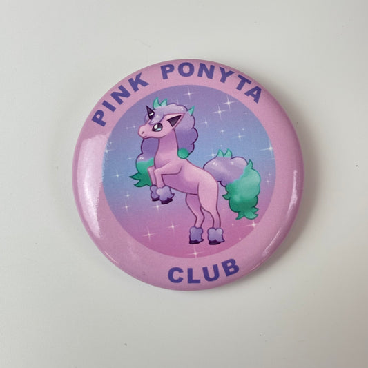 Pink Ponyta Club Pin Button Badges