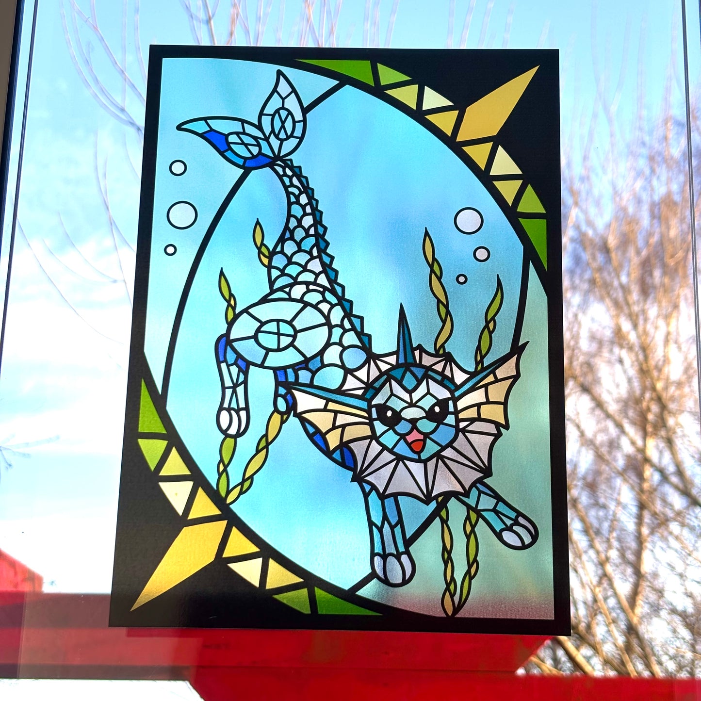 Water Evolution Stained Glass Effect Window Film