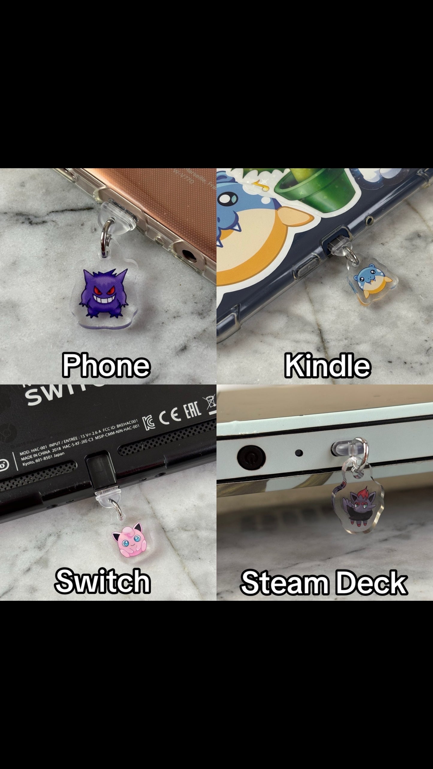 Pink Blob Acrylic Phone Charms