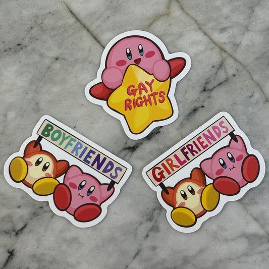 Kirby Pride Vinyl Stickers