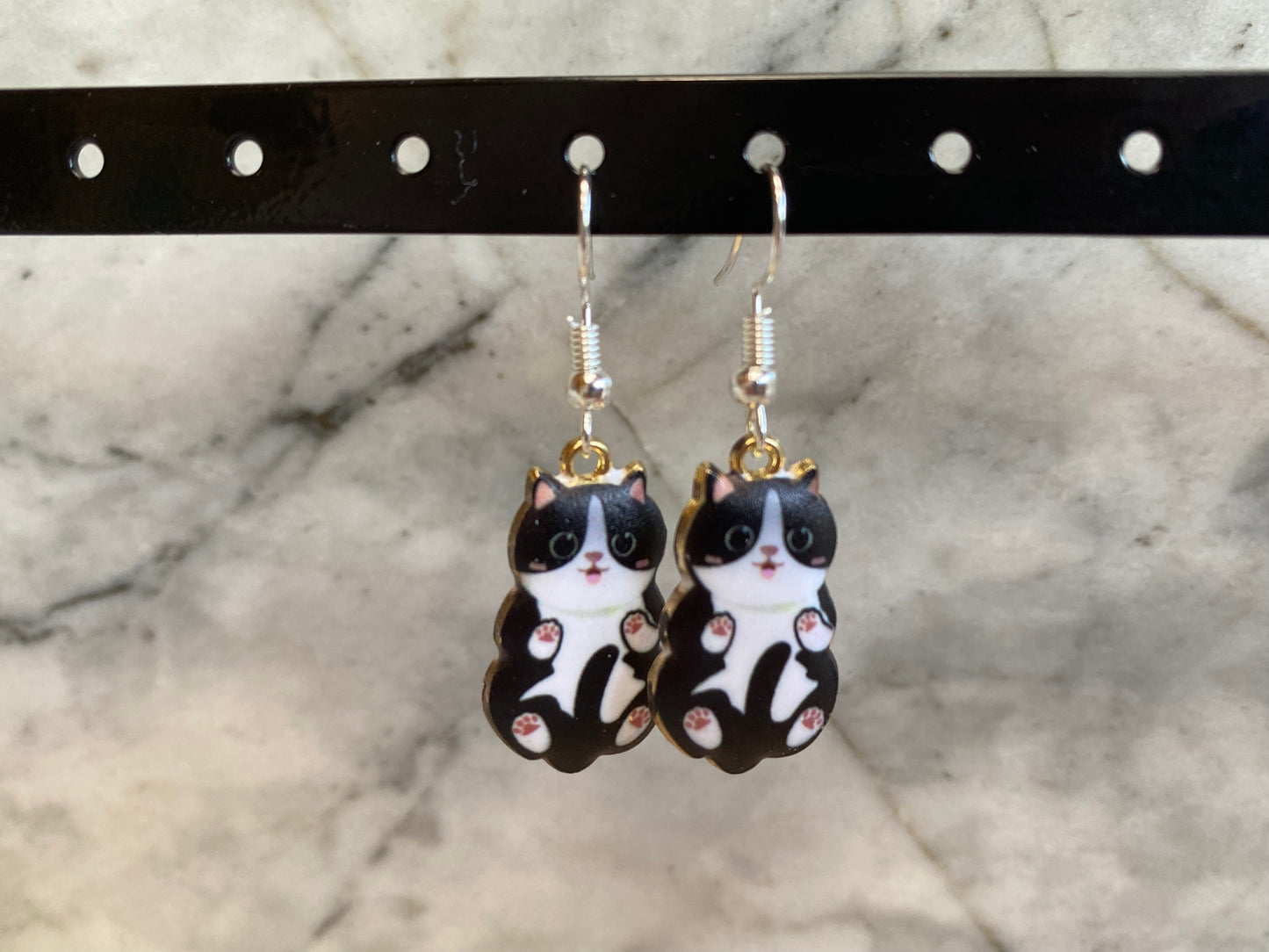 Hanging Cat Drop Earrings