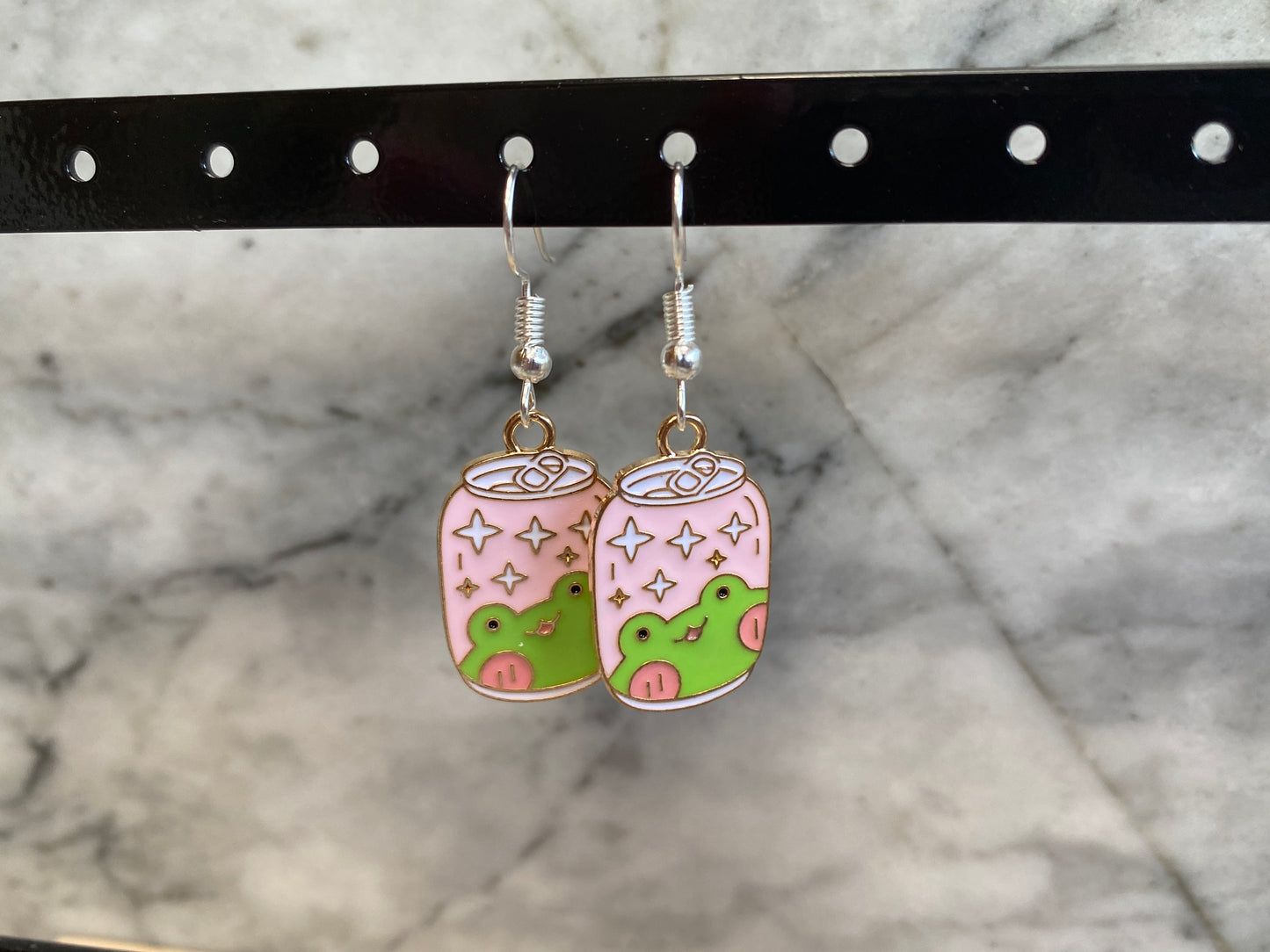 Frog Bubble Tea and Frog Soda Drop Earrings