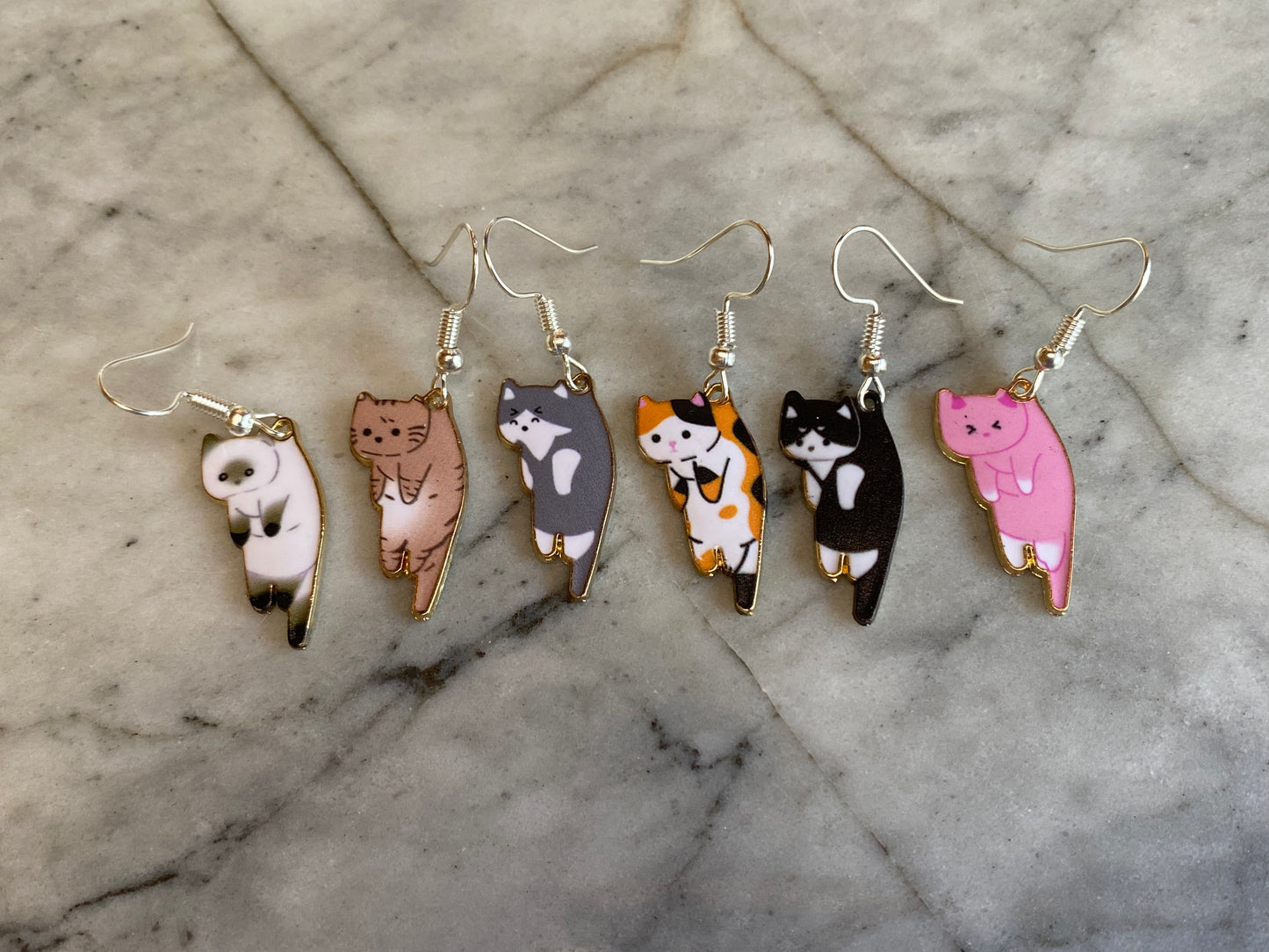 Dangling Cat Scruff Drop Earrings