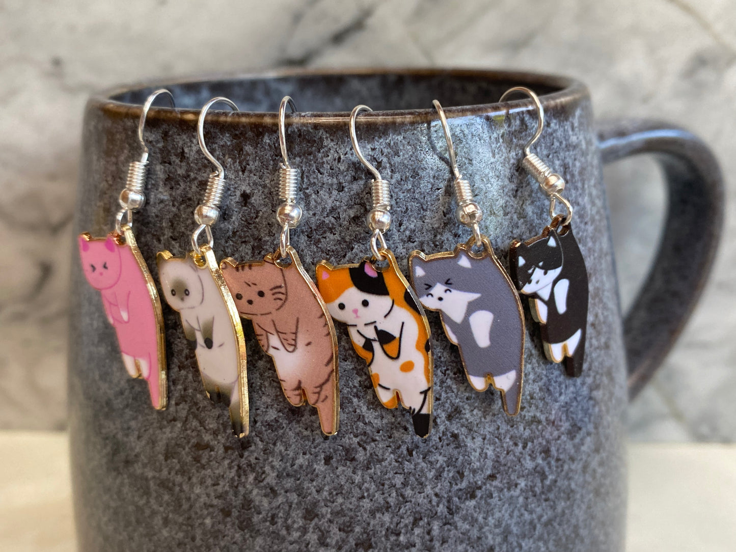 Dangling Cat Scruff Drop Earrings