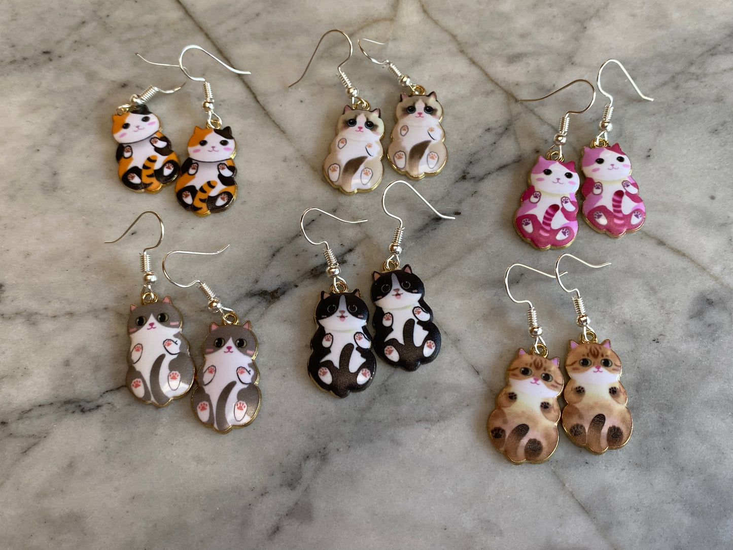 Hanging Cat Drop Earrings