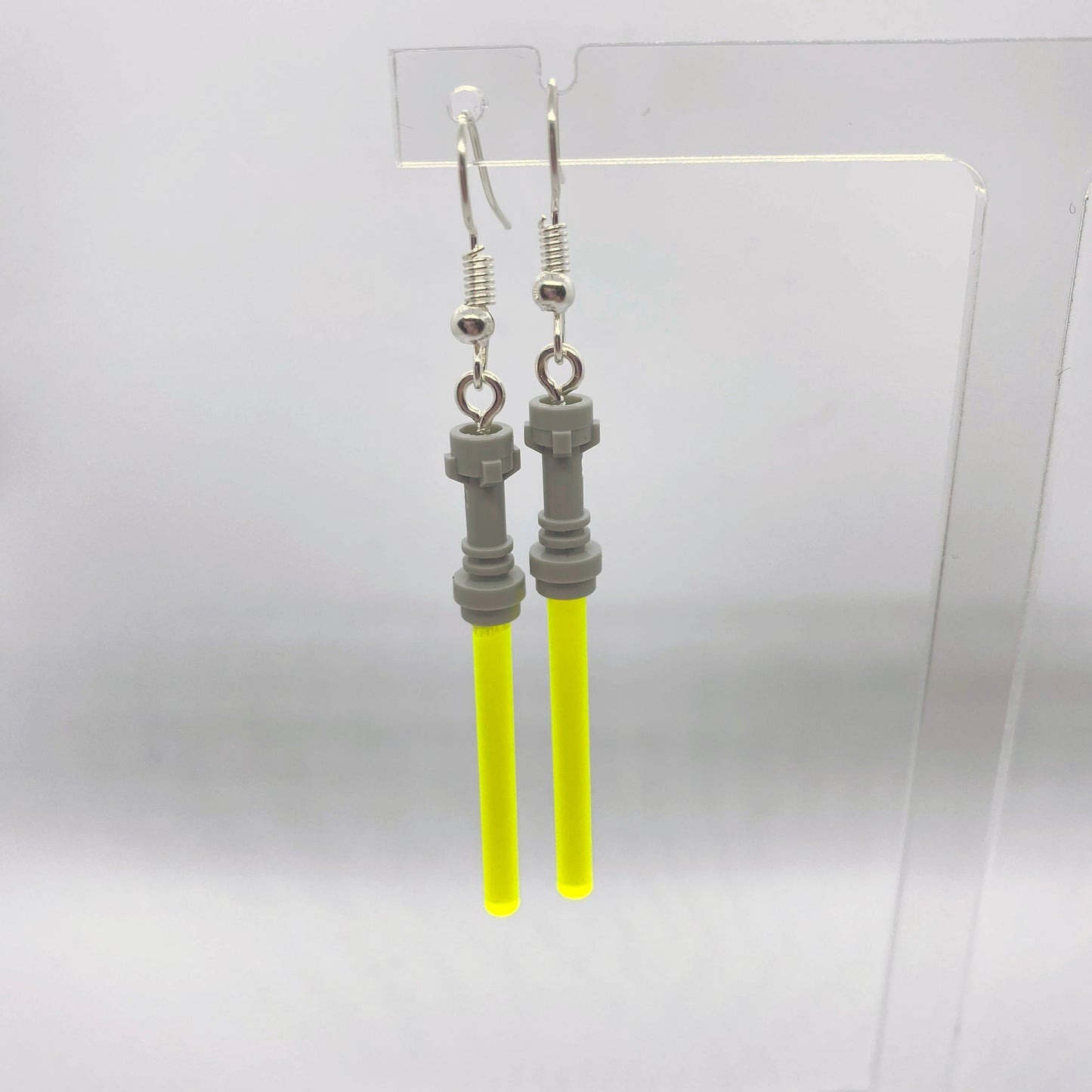 Lightsaber Earrings made with modified Star Wars bricks | Geeky Gifts | UK Seller