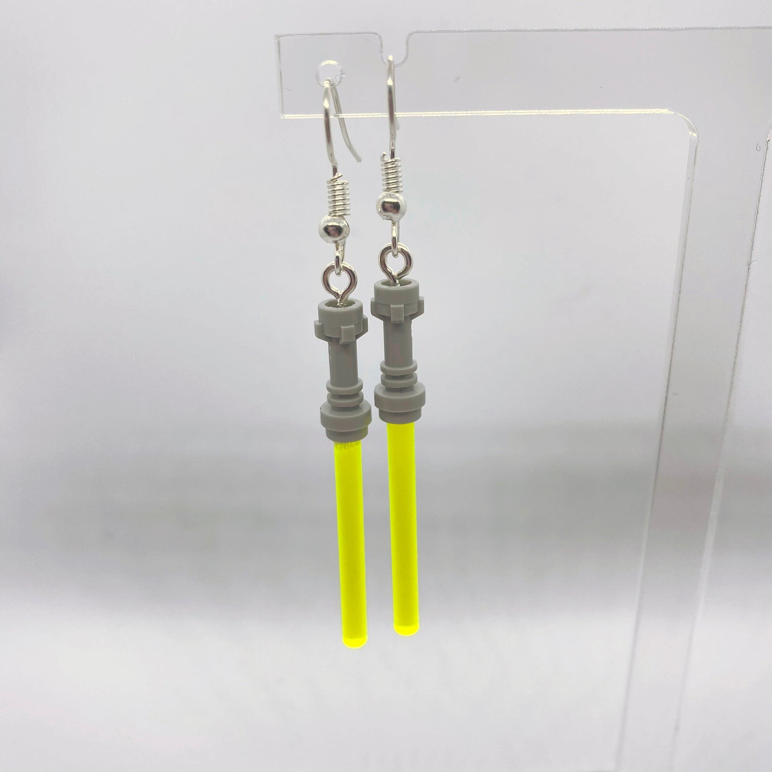 Lightsaber Earrings made with modified Star Wars bricks | Geeky Gifts | UK Seller