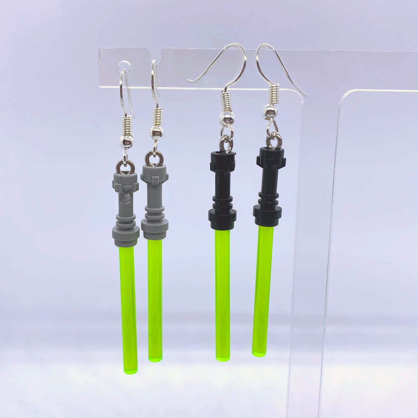 Lightsaber Earrings made with modified Star Wars bricks | Geeky Gifts | UK Seller