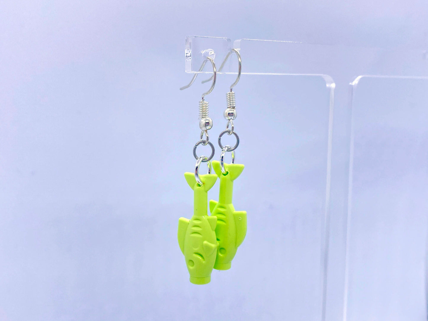 Fish Earrings | Made with Genuine Bricks | Pisces | Silver Plated | Quirky Gifts | UK Seller