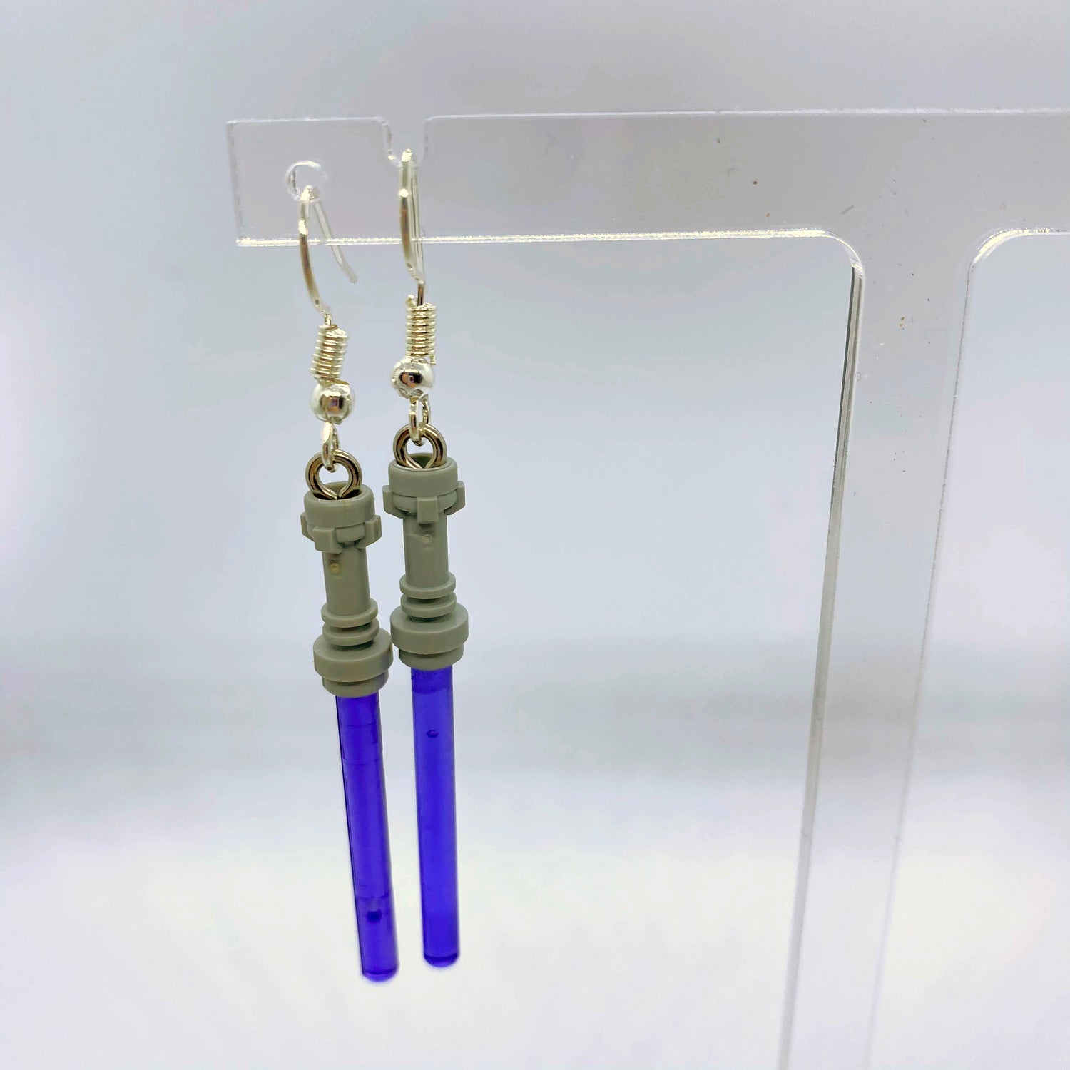 Lightsaber Earrings made with modified Star Wars bricks | Geeky Gifts | UK Seller