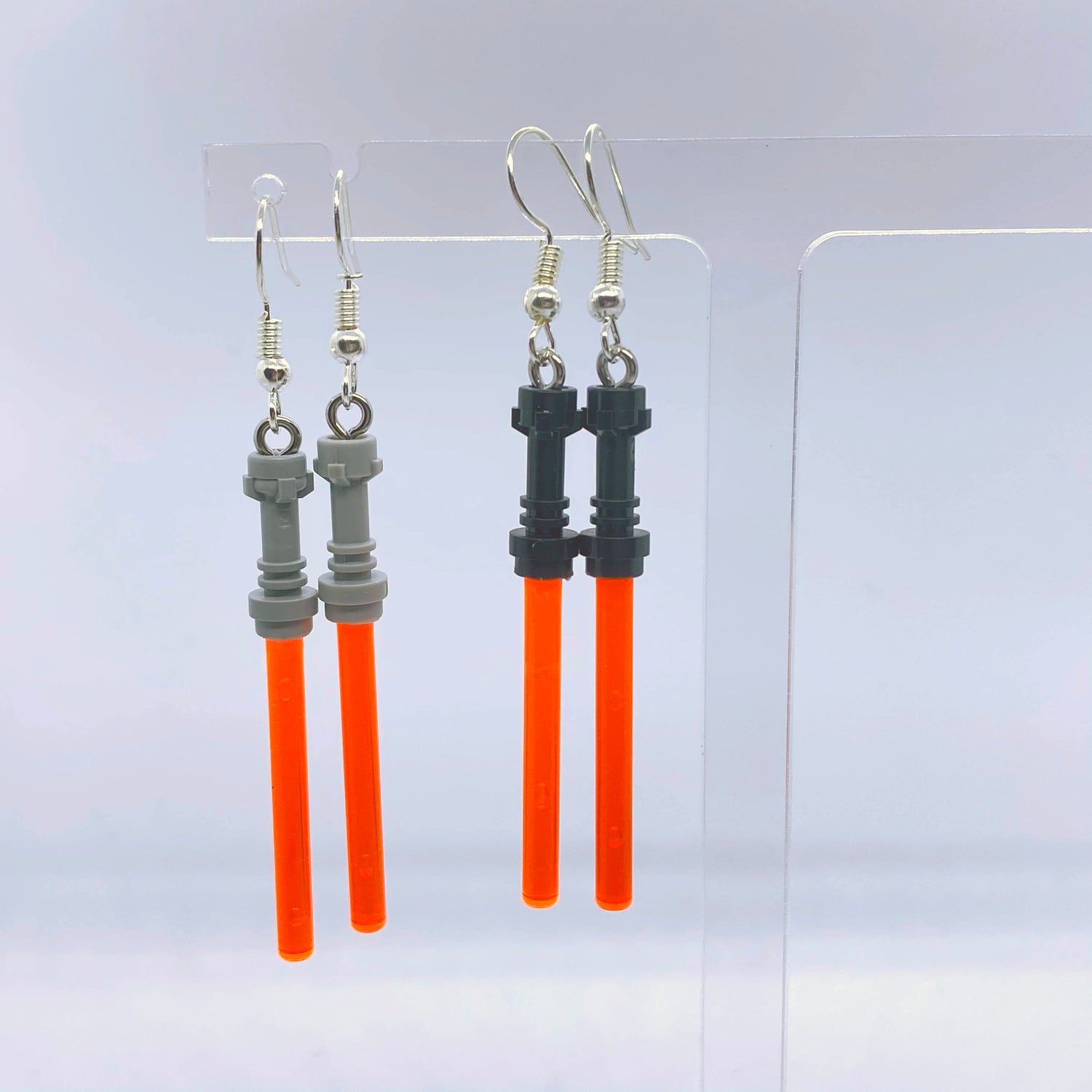 Lightsaber Earrings made with modified Star Wars bricks | Geeky Gifts | UK Seller