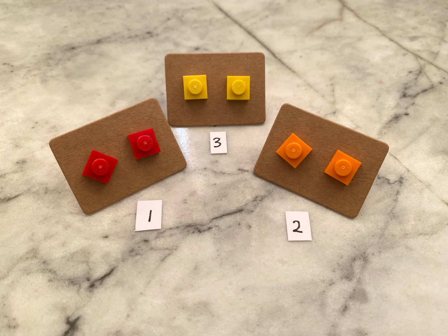 Square Brick Stud Earrings | 1 x 1 Tile | Handmade with Genuine Up-cycled Bricks | 18 Colours Available | Surgical Steel | Quirky Gifts | UK